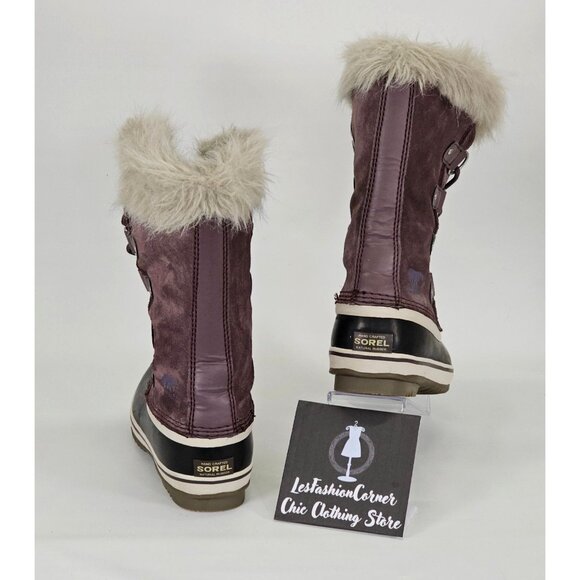 Sorel Women's Joan Of Artic Snow Winter Boots Lace Up Leather Faux Fur Sz 5 1404 - Picture 4 of 13